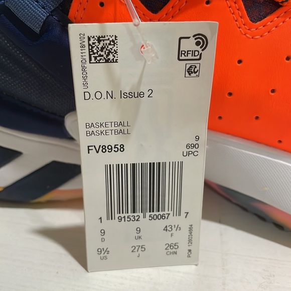 NWT Adidas D.O.N. Issue #2 Donovan Mitchell Hoop Shoes Men's Size 9.5. Sweet! - Picture 9 of 11